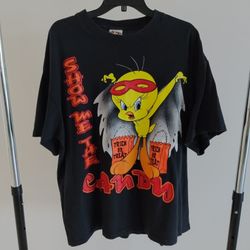 Vintage Looney Tunes Tweety 90s 22w/24w Halloween Trick or Treat  Shirt Candy 