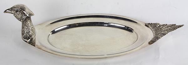Teghini Firenze Silver Plated Oval Pheasant Platter