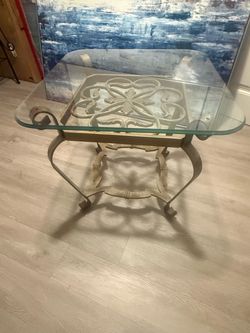 Glass side table