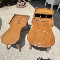 Pair Of Vintage Solid Wood End Tables 