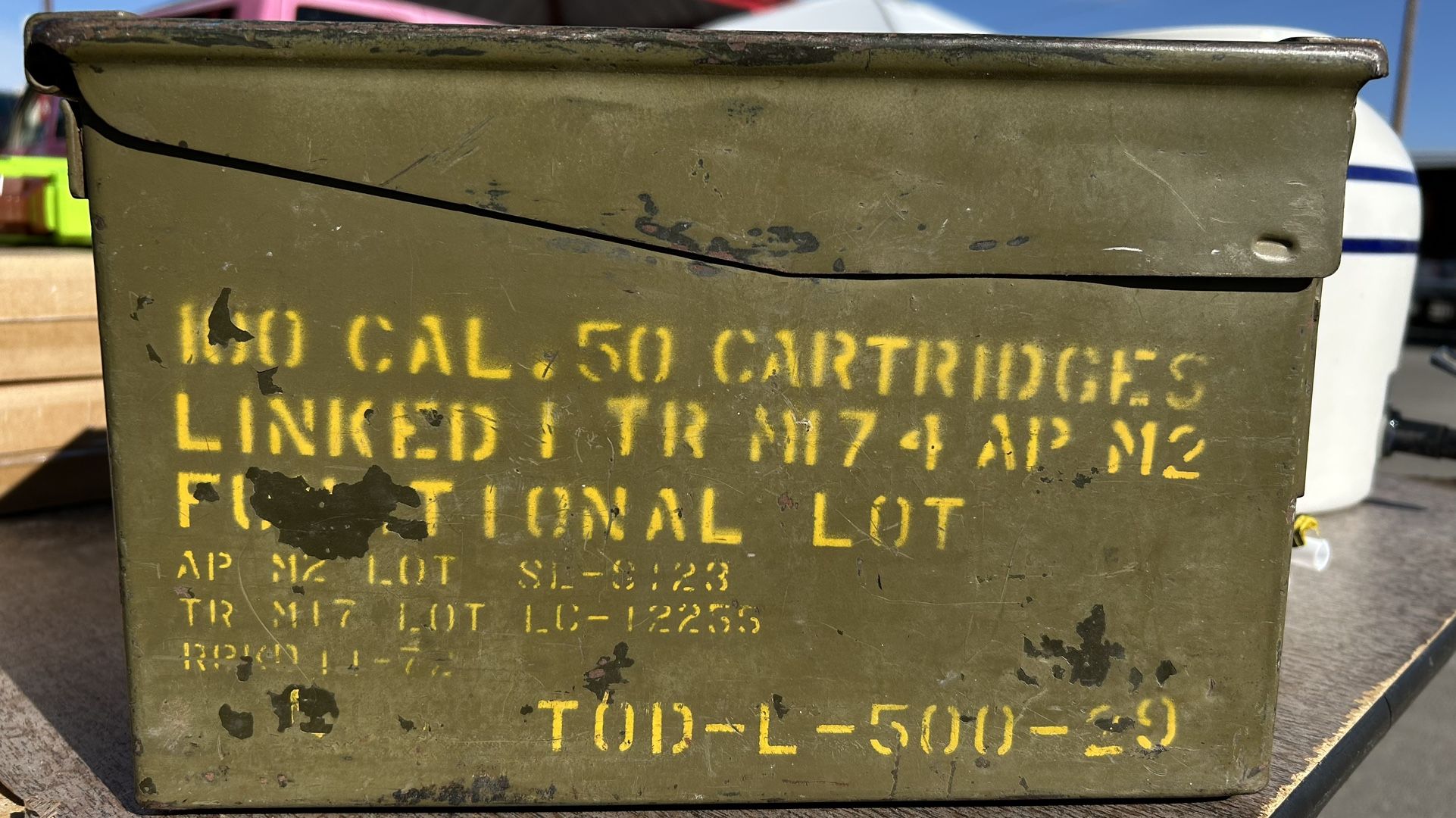 Vintage Steel 50 Cal Ammo Box
