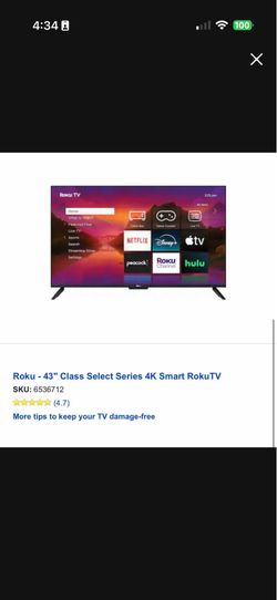 Roku 43 inch tv