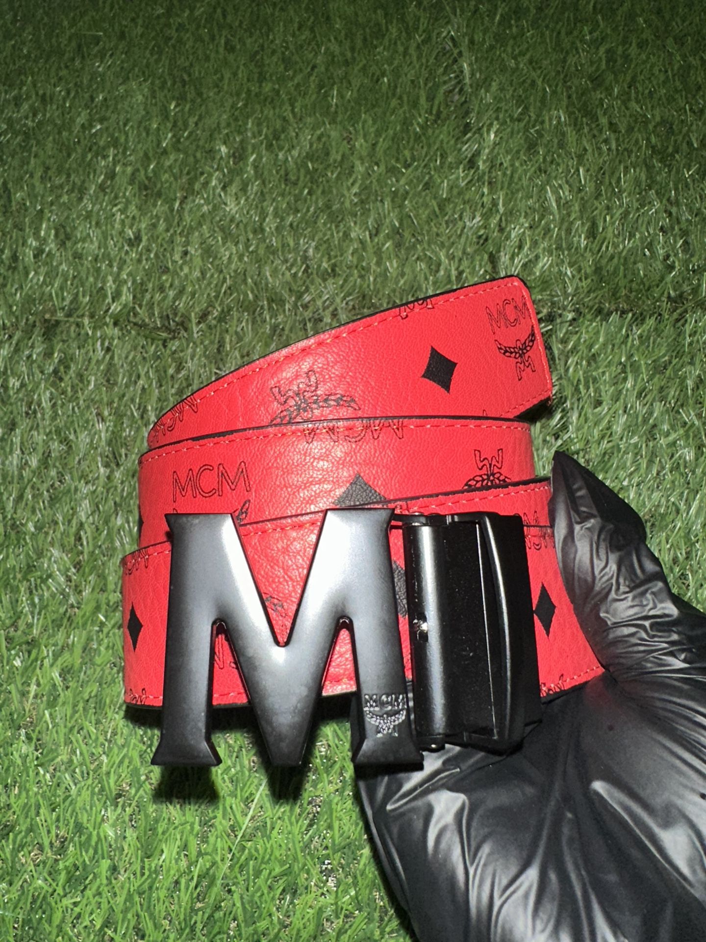 Red And Black True Religion Belt