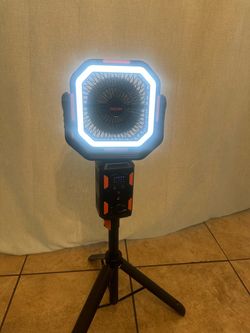 Ogery Camping Fan with LED Light and Tripod Stand