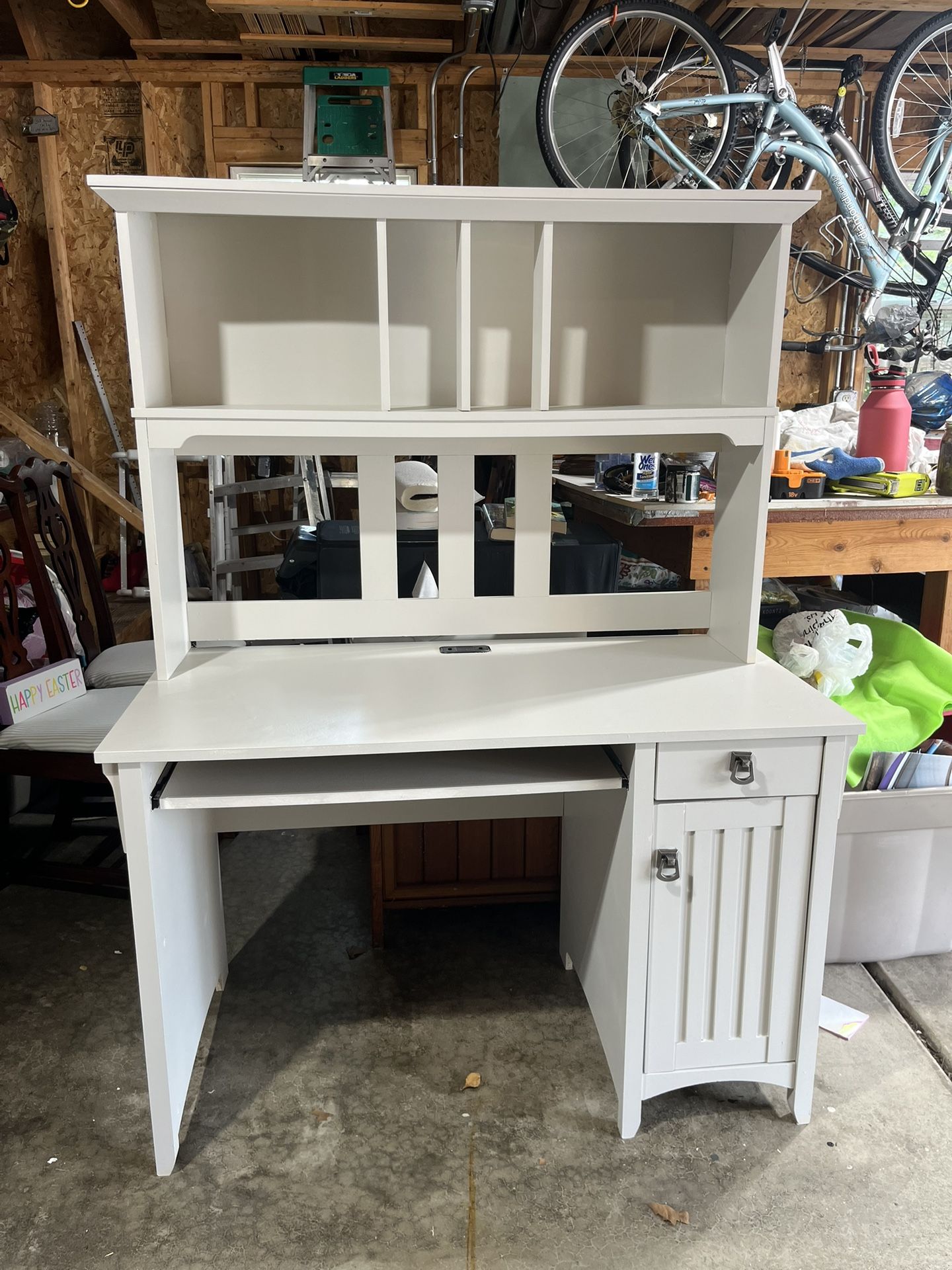 White Desk With Hutch 23 1/2 X 63