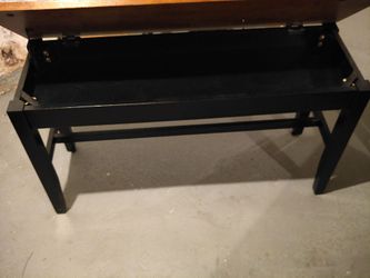 Wooden bench with storage