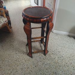 Bamboo Rattan Accent Table 