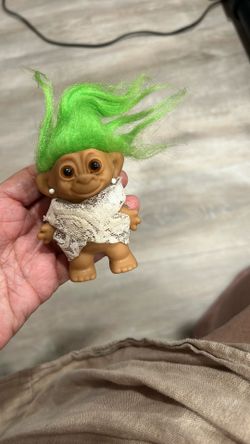 Vintage Dam Troll Doll Green Hair