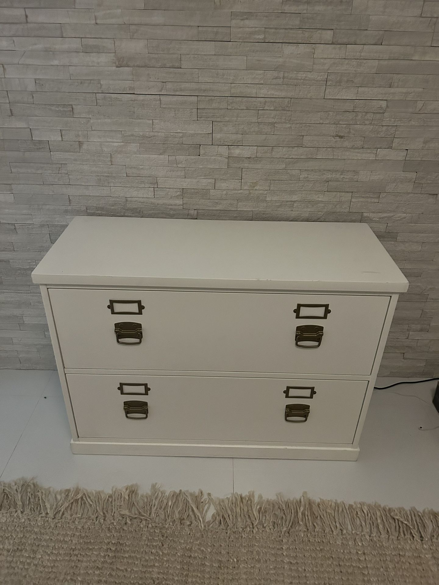 White Pottery Barn Filing Cabinet