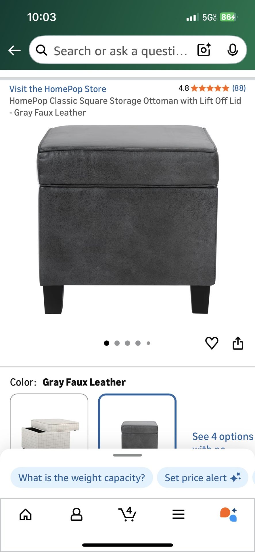 Family Funds-2 Gray Ottomans-OBO