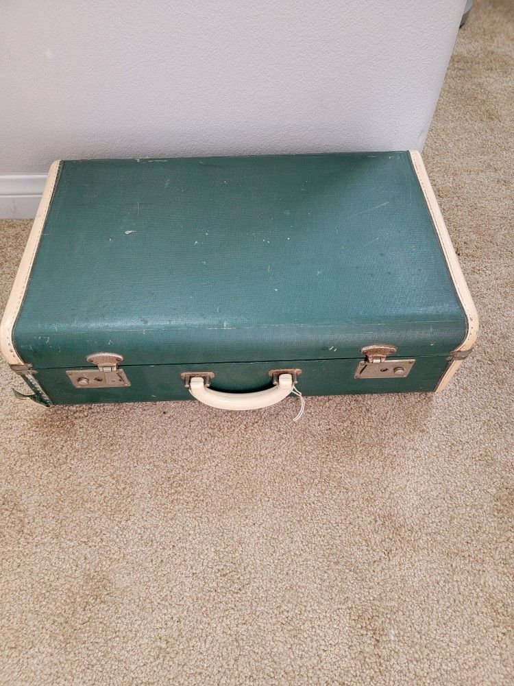 Vintage Bakelite Handle Suitcase 1950s Luggage