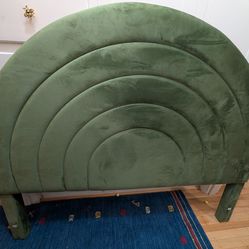 Free green velvet queen headboard