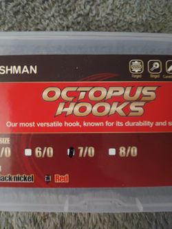 Octopus Hooks 7/0 Hooks Red (50) 
