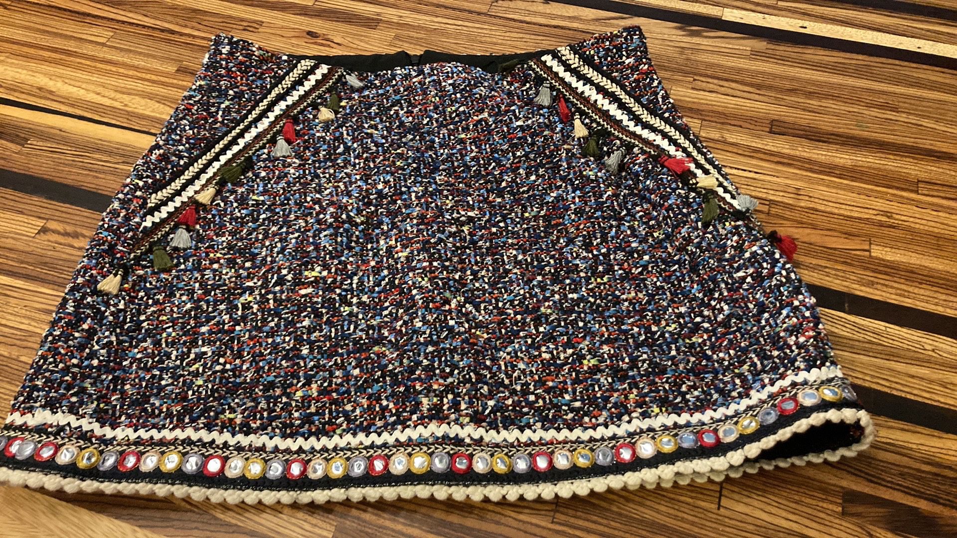 Zara Woman Tweed Multicolor Skirt