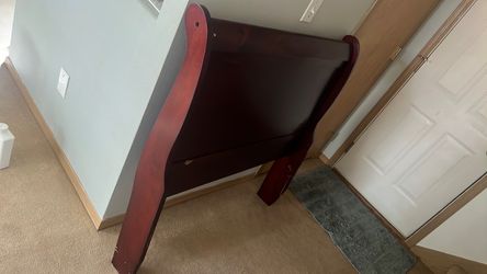 Cherry Wood Sleigh Bed with mattress