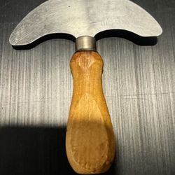 Vintage Round Head Pastry Pasta Stainless Steel Cutter Knife Wood Handle