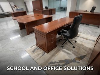 U- desk and L desk - solid wood and good condition .,