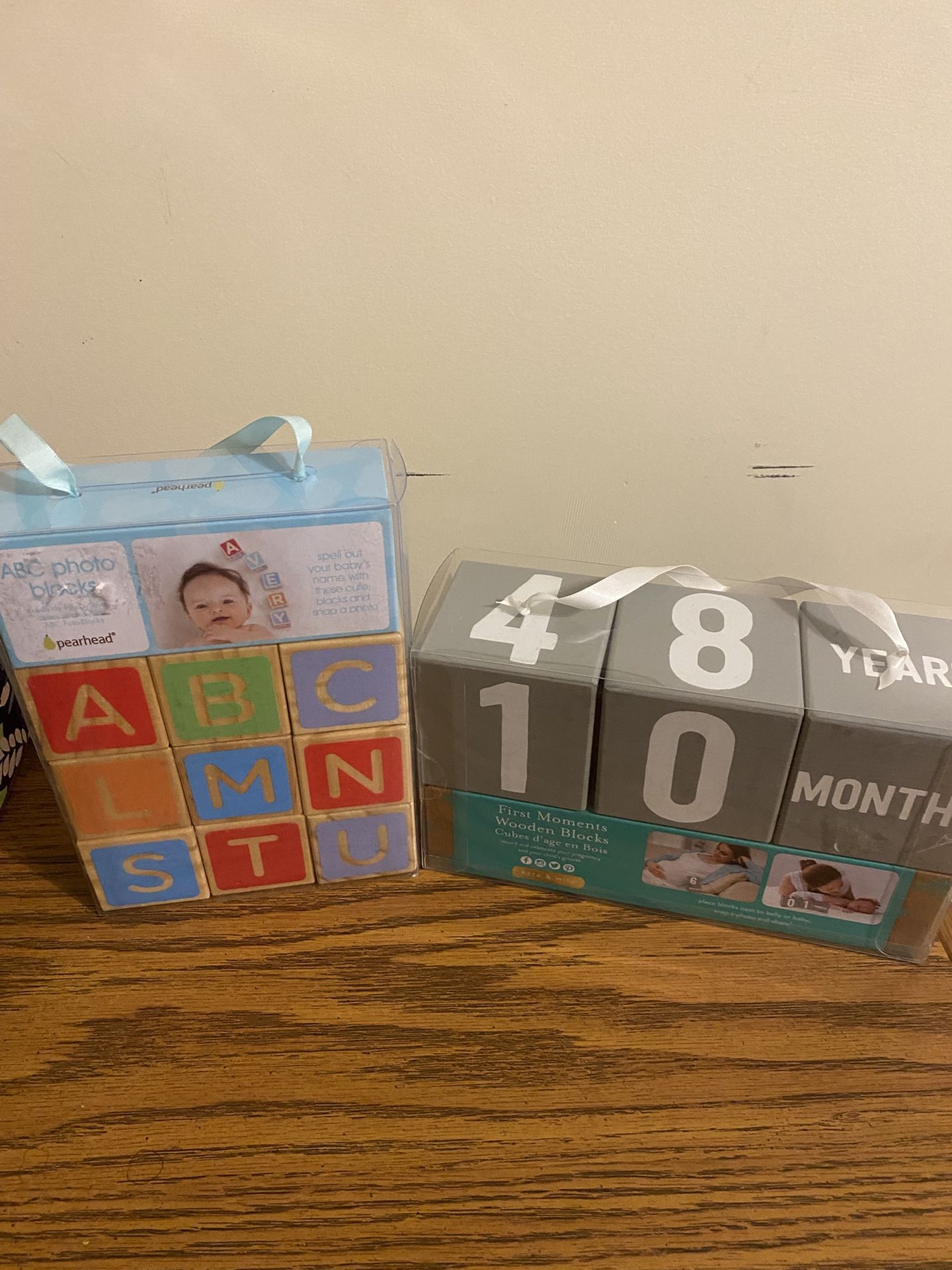 Nib Pearhead ABC Photo Blocks And First Moments Wooden Blocks -$8.00 Each Set