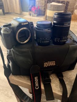 Canon EOS Rebel T3i for sale with 2 lenses, battery and memory card