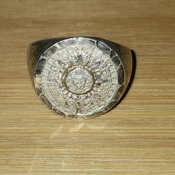 925 Silver Ring Aztec/Mayan Design 