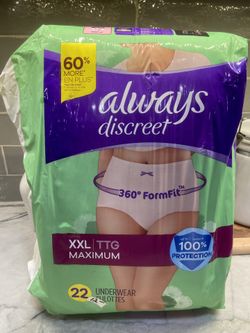 Always Discreet Adult Incontinence Underwear for Women, Size XXL, 22 CT. New