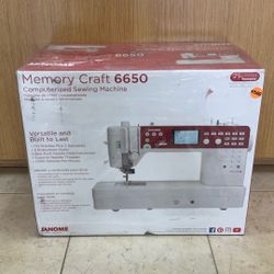 JANOME MEMORY CRAFT 6650 COMPUTERIZED SEWING MACHINE.