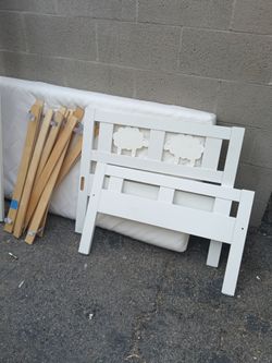 Kids twin size bed with frame