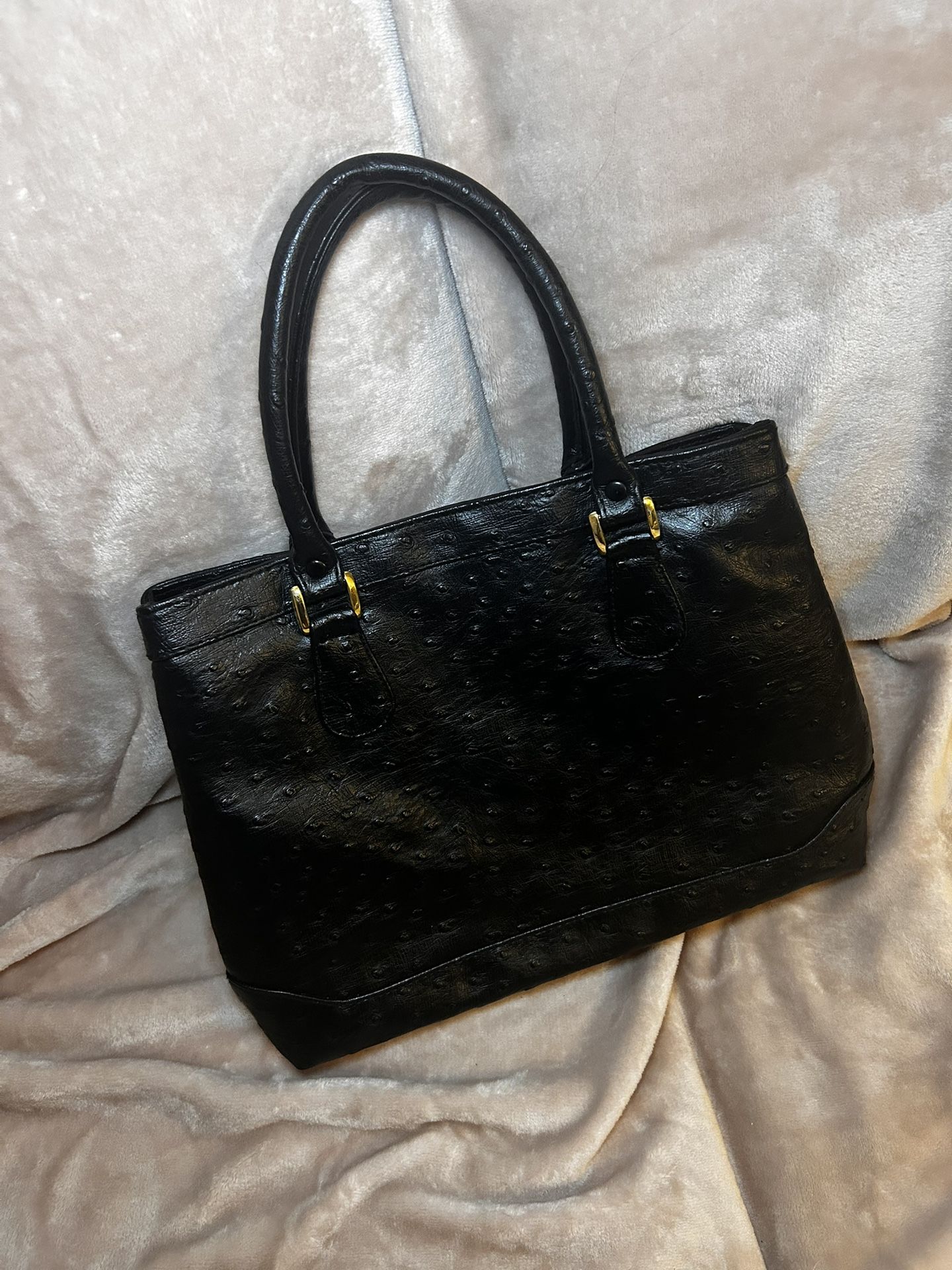 Black Leather Purse Handbag