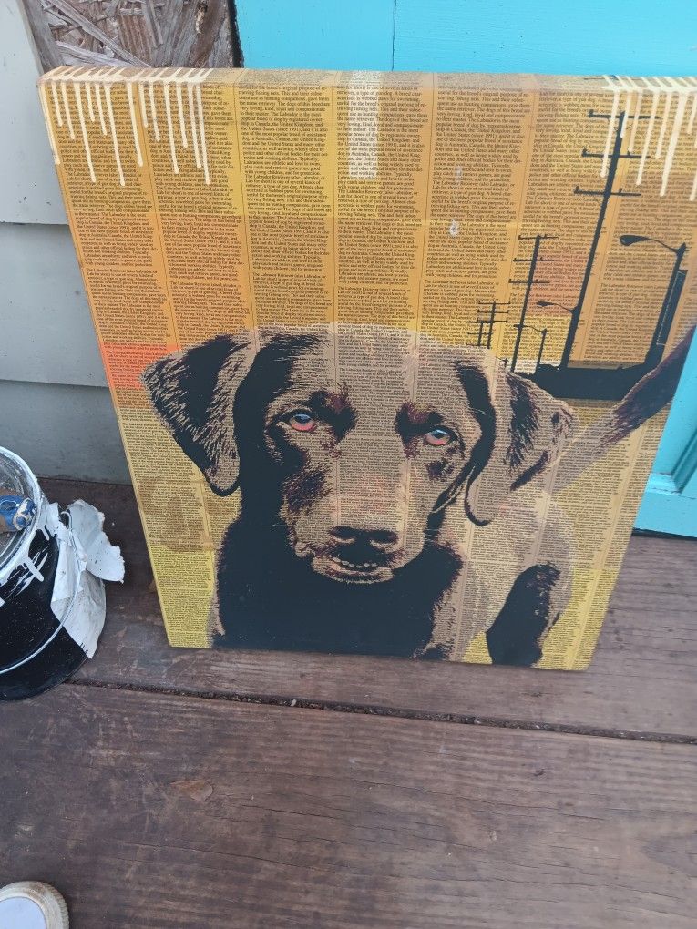 Black Lab Screened Canvas