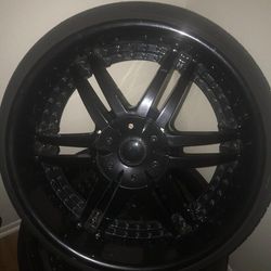 22" five lug universal rims and new tires for sale