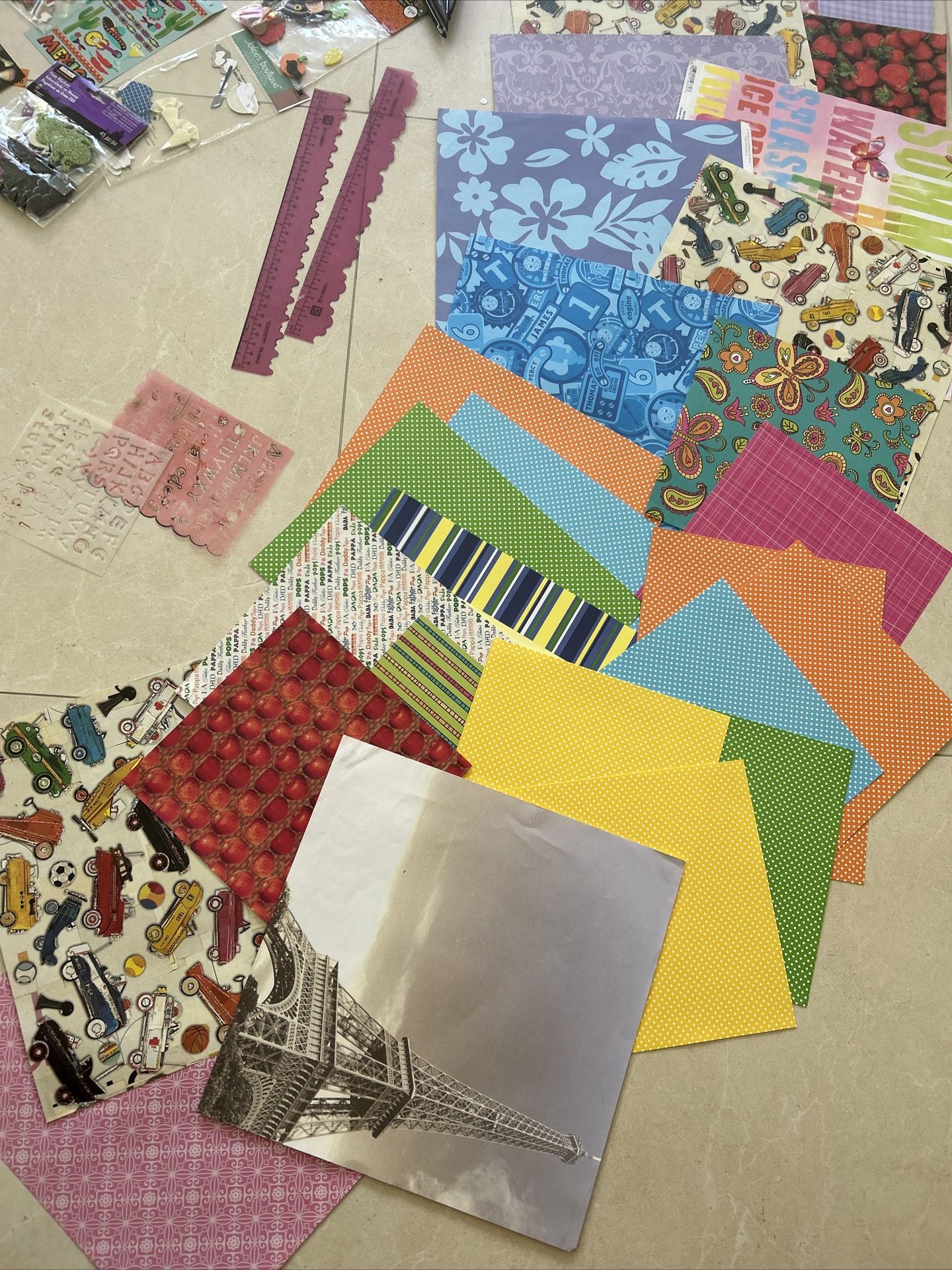 Arts craft scrapbooking supplies, scissors papers all for $10