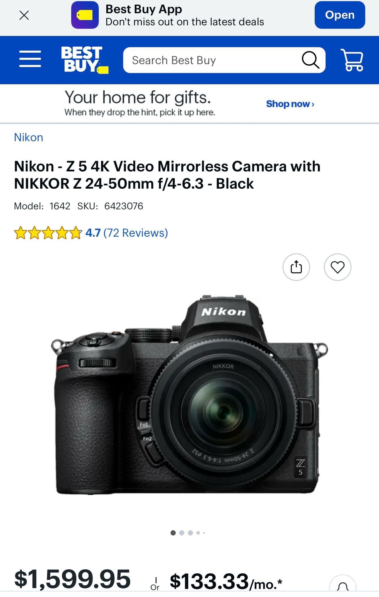 Nikon Z 4K Video Mirrorless Camera with NIKKOR Z 24 50mm f/4
