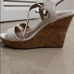 Charles By Charles David sandals  White color  Cork Wedge 3.75”  Size 7.5  Excellent condition