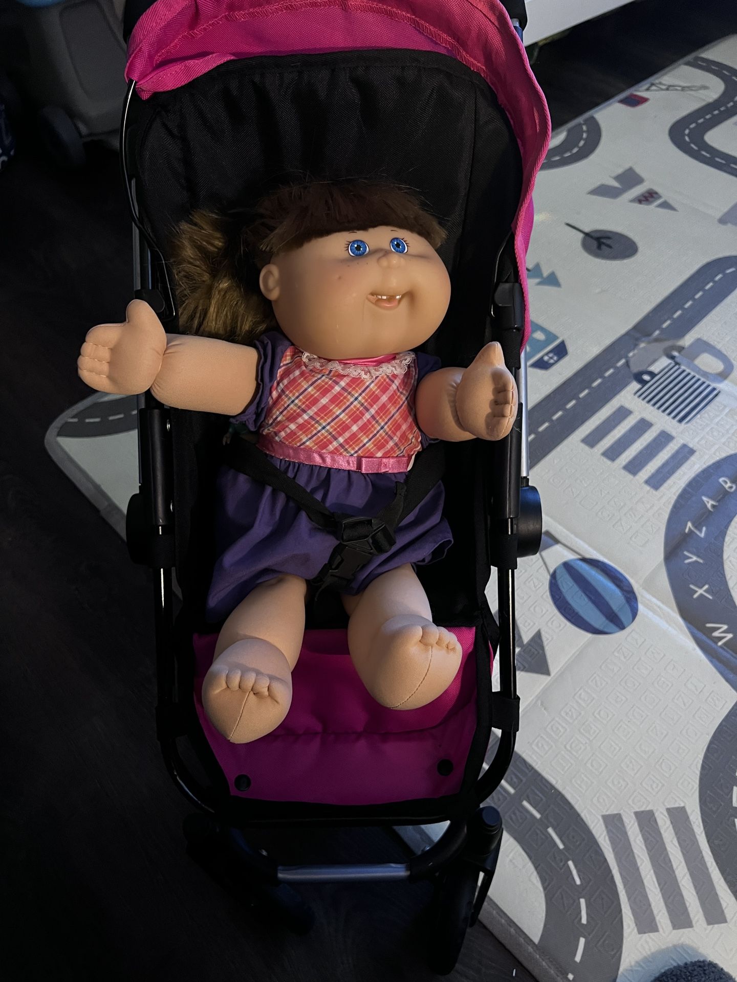 Baby Stroller And Cabbage Patch Doll Sold Together