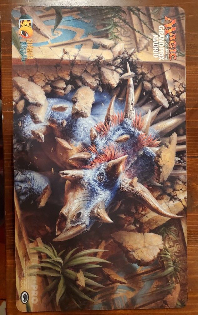 Magic The Gathering Dinosaur Siegehorn Ceratops Playmat Oversized Mousepad MTG