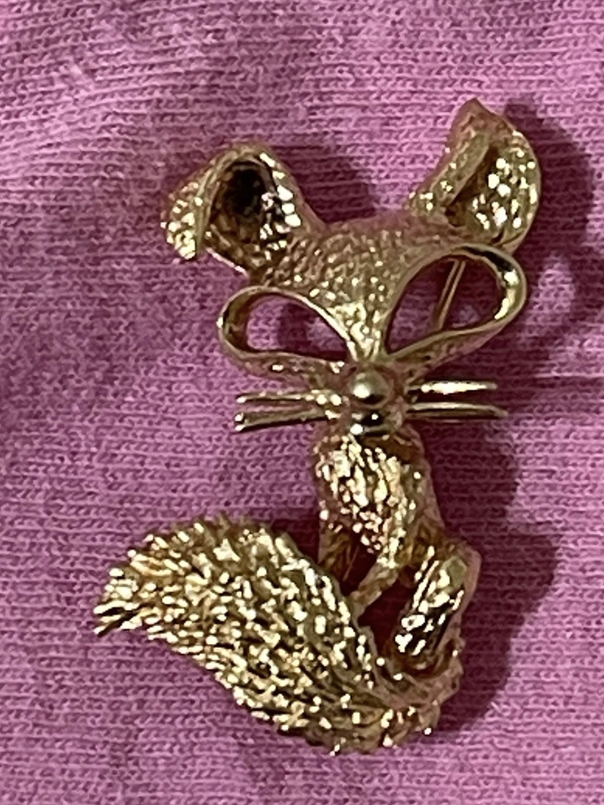 14k Gold Fox Brooch