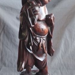 Chinese antique wood carving statue