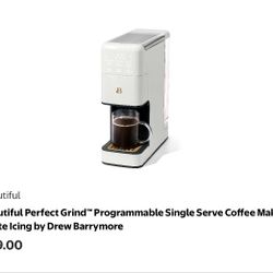 Beautiful Perfect Grind™ Programmable Single Serve Coffee Maker, White Icing by Drew Barrymore
