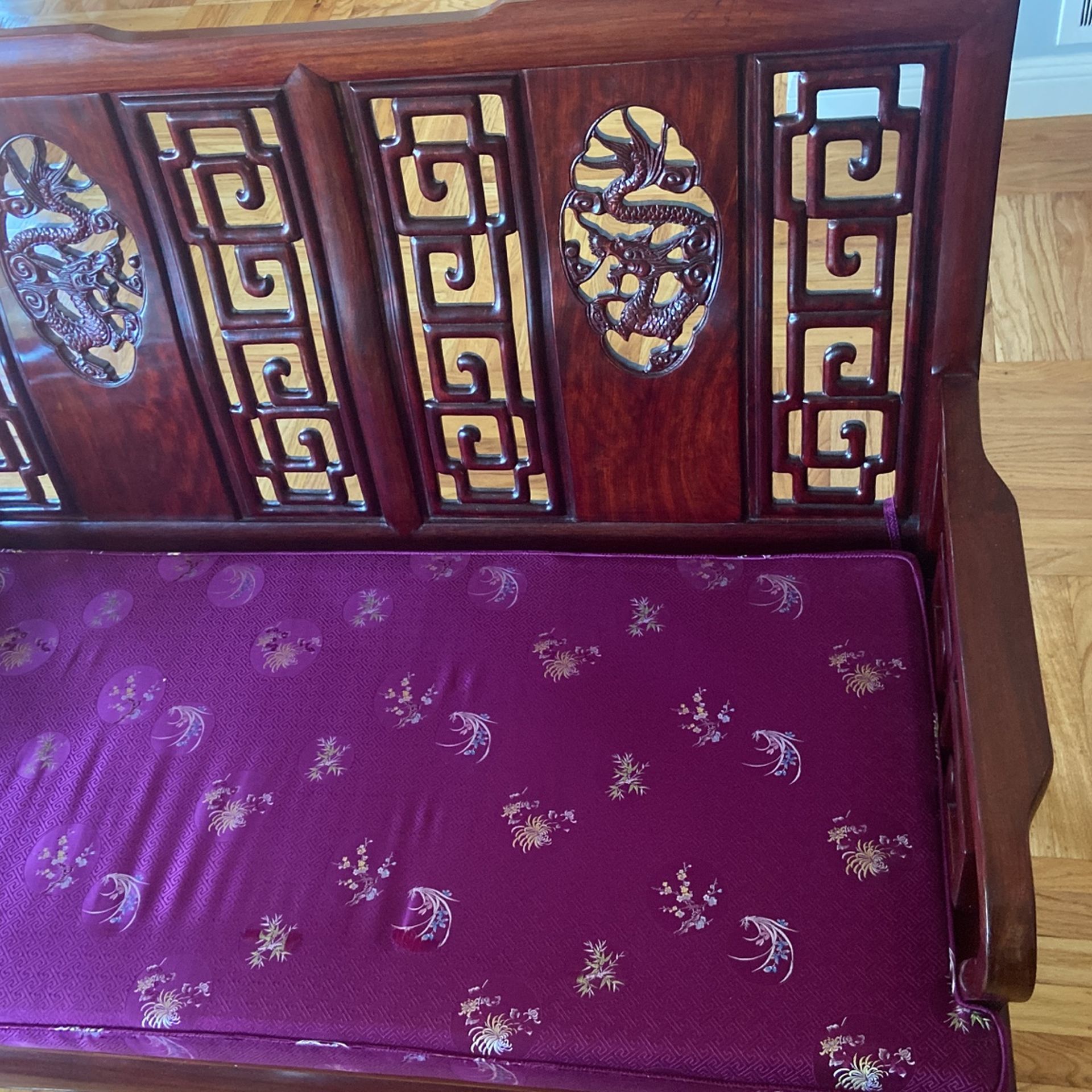2 Rosewood Livening Room Sofa And Coffer Table