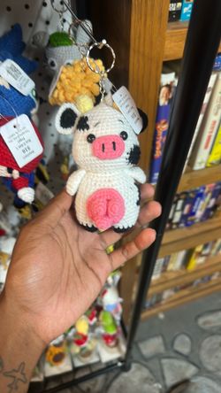 Hand knitted cow