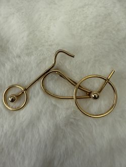 Vintage Brooch Gold Tone Bike