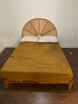 Platform bed frame and mattress
