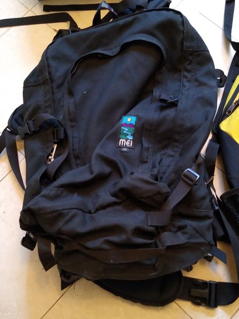 Large Backpacks And Rolling Travel Bags.