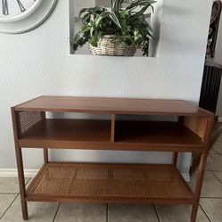 Minsmere Caned Console Table Natural Brown -