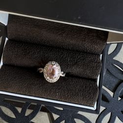 Rose Gold Oval Morganite Engagement Ring 