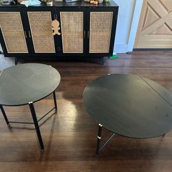Black Wood  Grain Nesting Coffee Tables