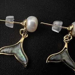 Natural pearls Gold Plated Earrings