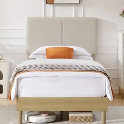 Twin upholstered Platform bed Frame With mattress