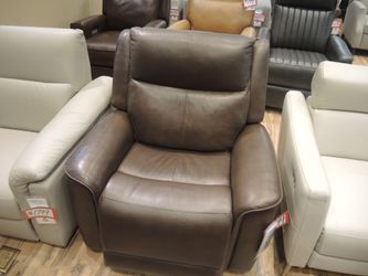 Leather Power Recliner — Hi Rock Home (Brown)
