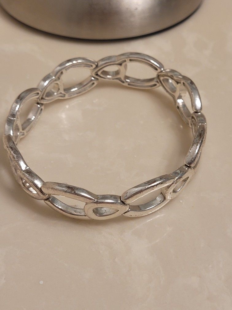 Silver Braided Stretch Bracelet